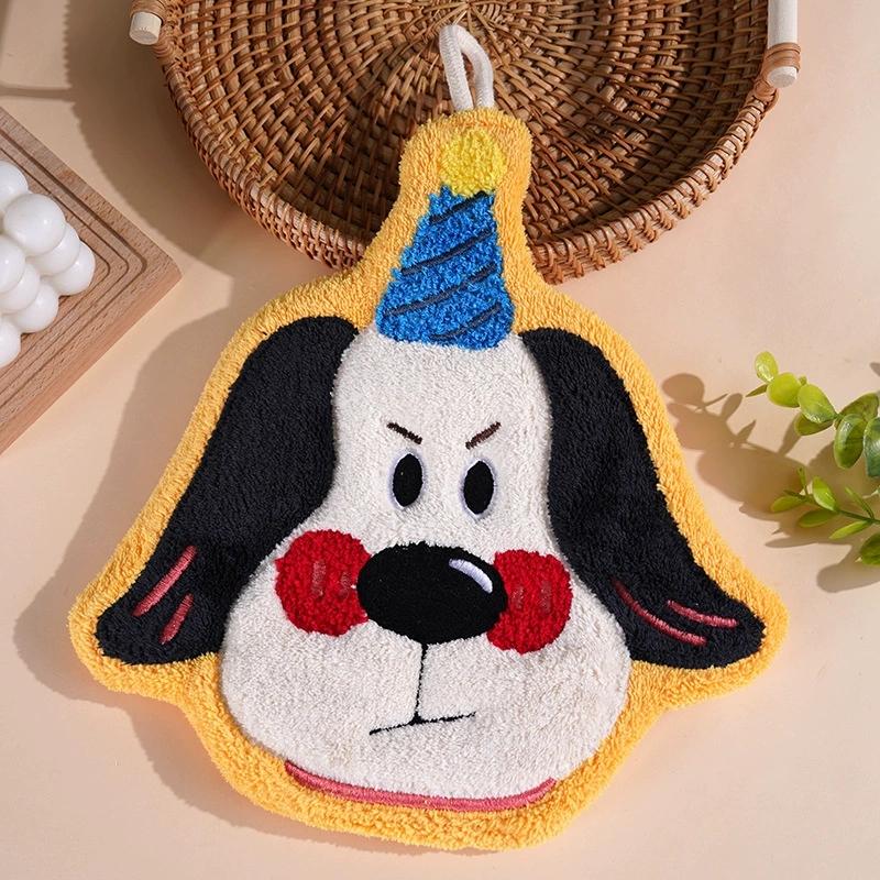 Quick Drying Puppy Hand Towel Hanging Ultra Soft Absorbent Fiber for Bathroom Kitchen Use