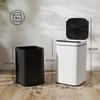 13L Trash Bin with Sensor and Space for Deodorizers, in Steel and PP, 24x24x41 cm, White and Black