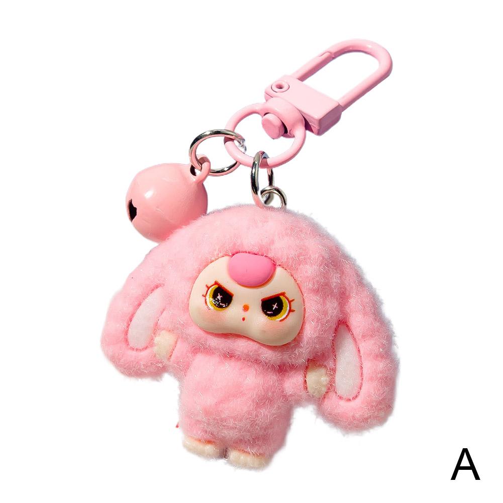 

Babythree Kawaii Mini Keychains Flocking Backpack Pendant Key Chain Pendant Doll Cute Backpack Keyring Pendant Gifts for Girls