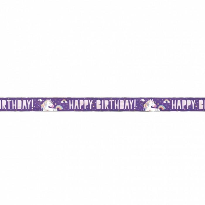 Unique Party Foil Unicorn Happy Birthday Banner