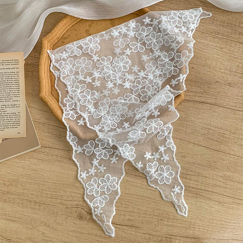 Triangle Scarf Waist Pastoral Strap Skirt Curtain Sweet Mesh Waist Scarf Fart Curtain Lace Silk Scarf Headscarf Headband Tied Hair