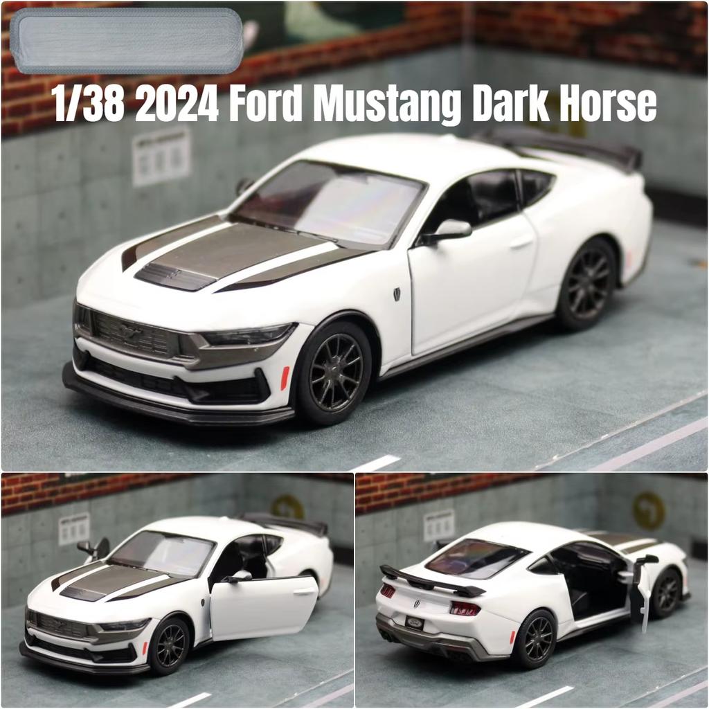 Toy Car Model 1/38 2024 Ford Mustang Dark Horse Diecast Alloy Miniature Metal Collection Gift for Children Boy Kid