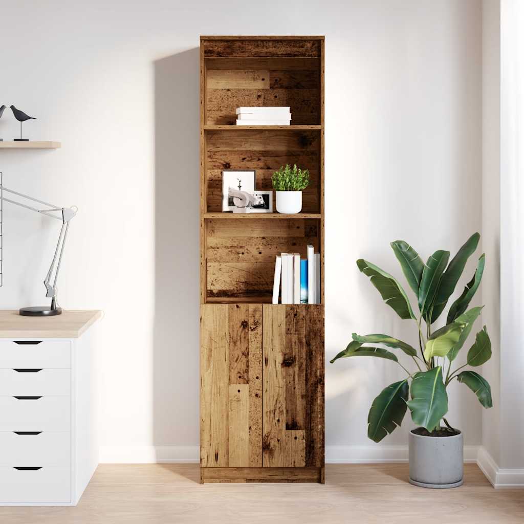 Highboard In Rustic Wood Look 50 X 35 X 180 Cm Engineered Wood