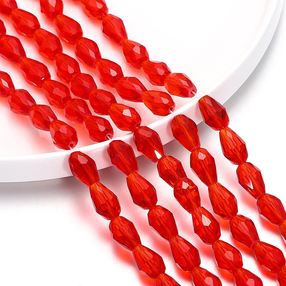 1 Strand 6-12mm Spacer Water Drop Shaped Beads AB Shine Glass Drop Pendant for DIY Earing Bracelet Jewelry Making Accessories