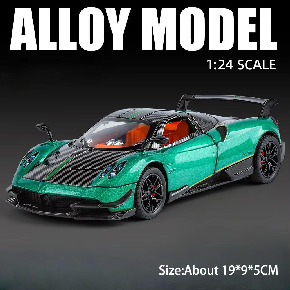 

1:24 PAGANI Huayra BC Zonta Alloy Miniature Model Toys Diecast Car Doors Opened Sound Light Pull Back Vehices for Adult Boy Gift