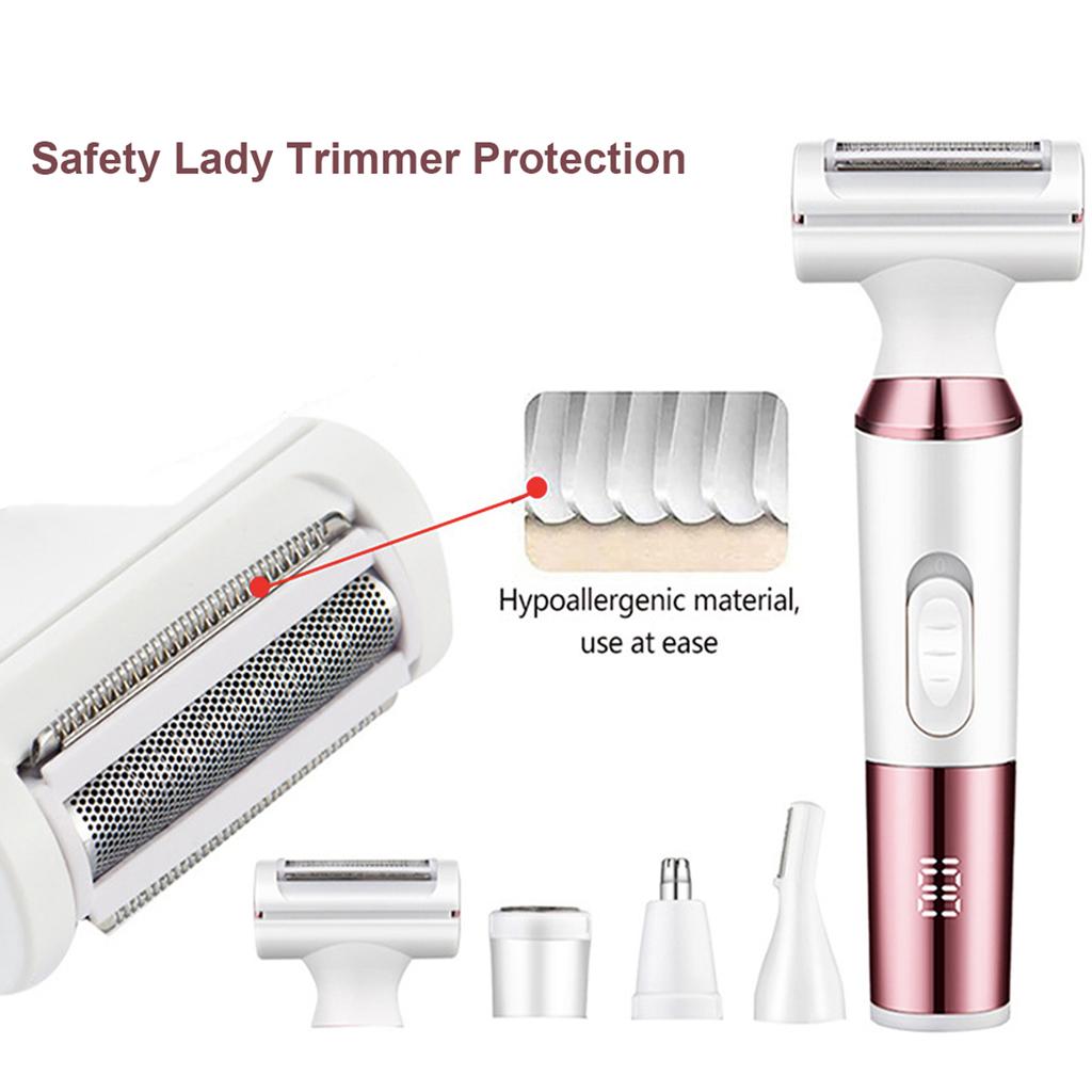 Xiaomi Women Body Hair Trimmer Electric Lady Shaver Underarm Leg Hair Razors Bikini Line Hair Epilator Groomer 4-IN-1 Body Hair Remover