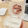 2 In 1 Multi-Layer Denture Retainer Case With Mirror Cap Cleaning Storage Box With Cleaning Brush No-Leak Oral Orthodontic Box