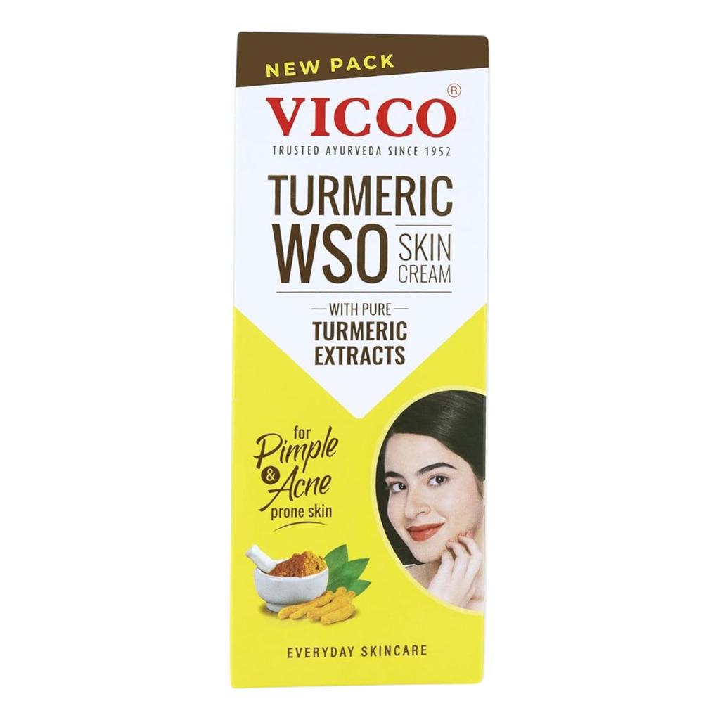 Vicco Turmeric WSO Ayurvedic Skin Cream For Pimples, Dark Spots, Blemishes & Clear Radiant Complexion | Natural Glow & Even Tone Care 30g Pack Of 1