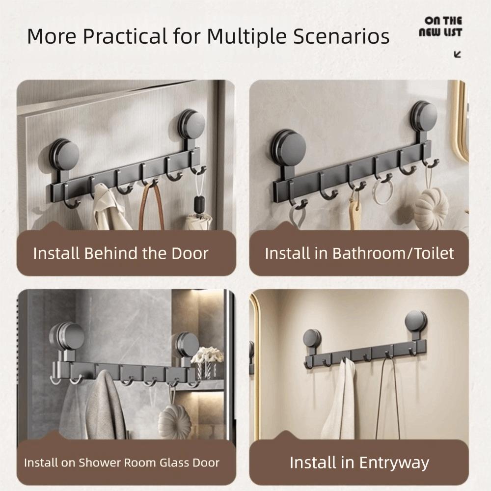 Aluminum Alloy Suction Cup Hooks Space Saving Towel Key Hangers Bathroom Clothes Hooks  Bathroom