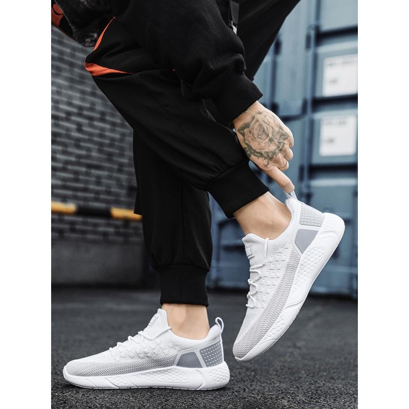 Autumn New Trend Fashion Casual Shoes Lightweight Fly-woven Mesh Running Sports Shoes Men and Women the Same Style