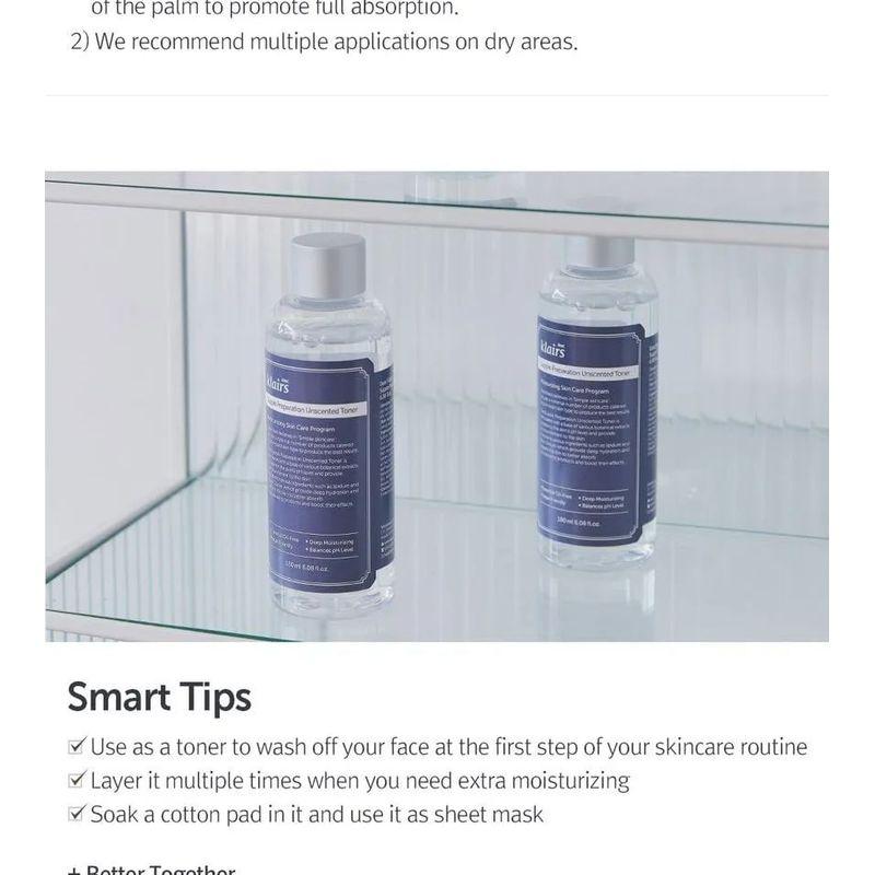 dear, klairs Supple Preparation Unscented Toner MINI
