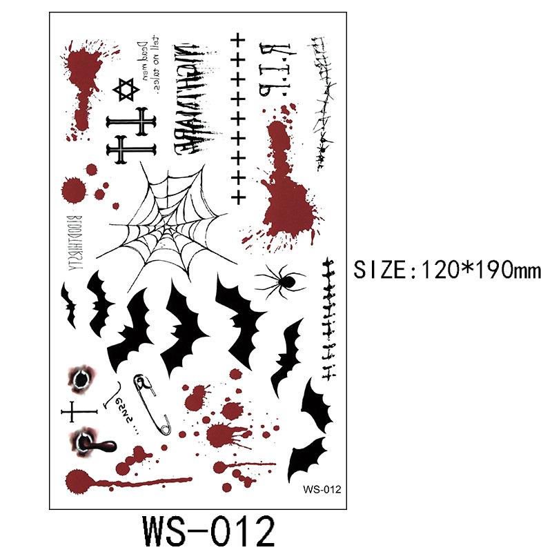 Halloween Tetovací samolepka Rána Jizva Horor Zábavný Kostýmová párty Samolepka na obličej Tetování