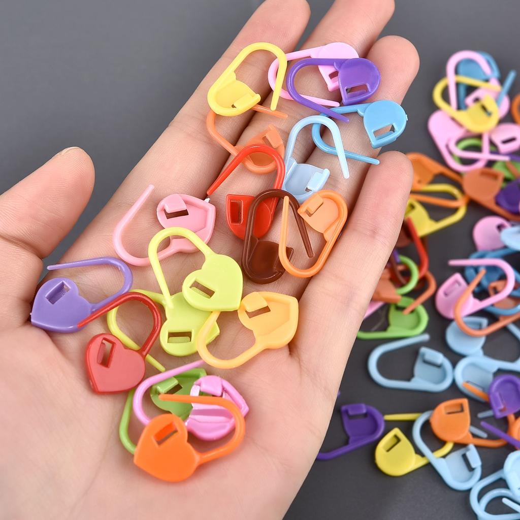 100-1000PCS Knitting Marking Buckle Pins Plastic Crafts Locking Stitch Markers Sweater Weaving Tools DIY Sewing Accessory