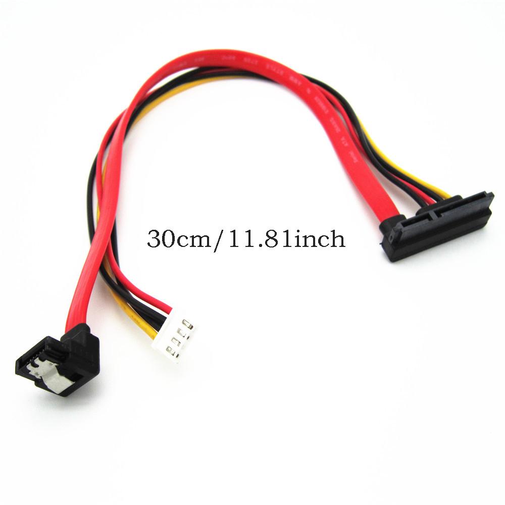 SATA 7+15 to 4 Pin XH2.54+ SATA Cable for Hard Disk Data Transfer/Charging Line Cord Plug Optical Drive 90 Degree Angle IDE Wire