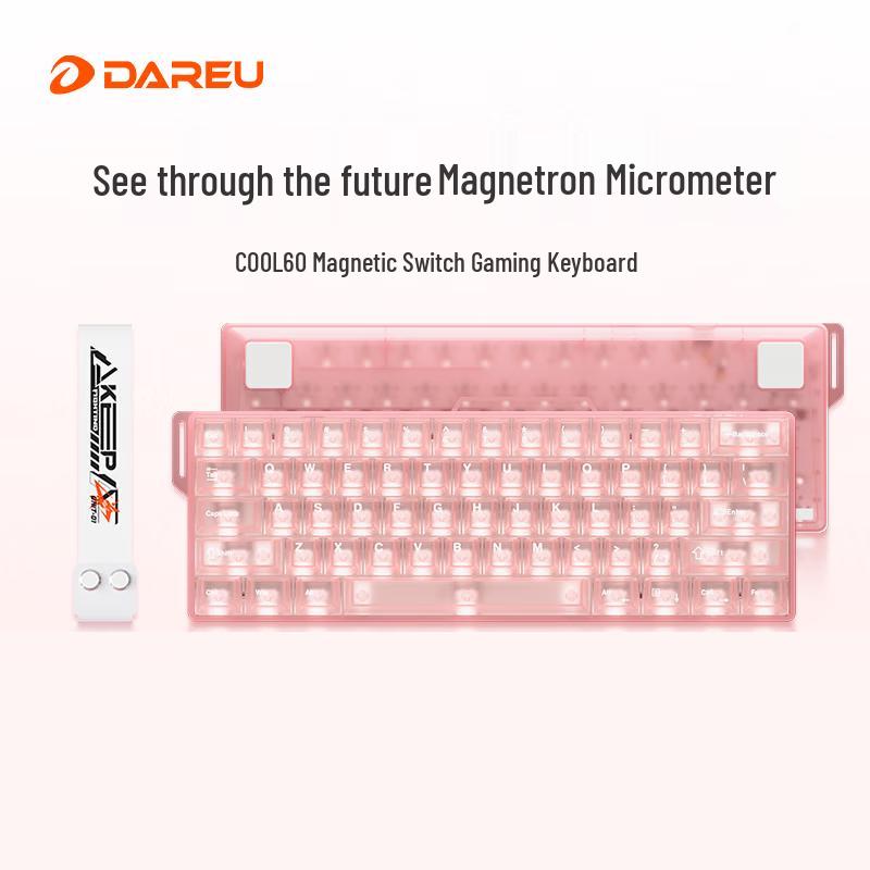 

DAREU COOL60 Pink Transparent Magnetic Switch Gaming Keyboard