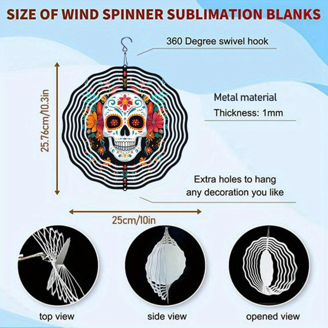 

Vibrant Day of the Dead Skull Wind Chime Colorful Floral Skeleton Design 3D Rotating Outdoor Garden Art Festive Wall Decor for Home Yard