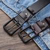 Genuine Leather Waistband Zinc Zinc Alloy Pin Buckle WaistBelts Fashion Male Strap  Jeans