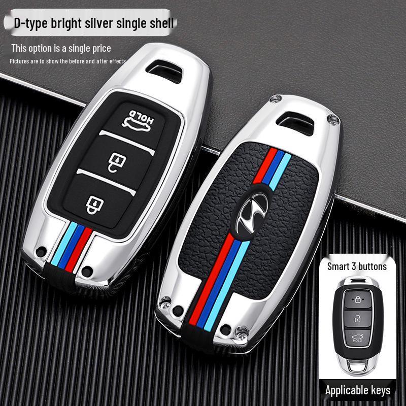 Hyundai ix35 Key Cover for IX25, Mistra, 7th Gen Elantra - Metal Shell Key Bag & Buckle