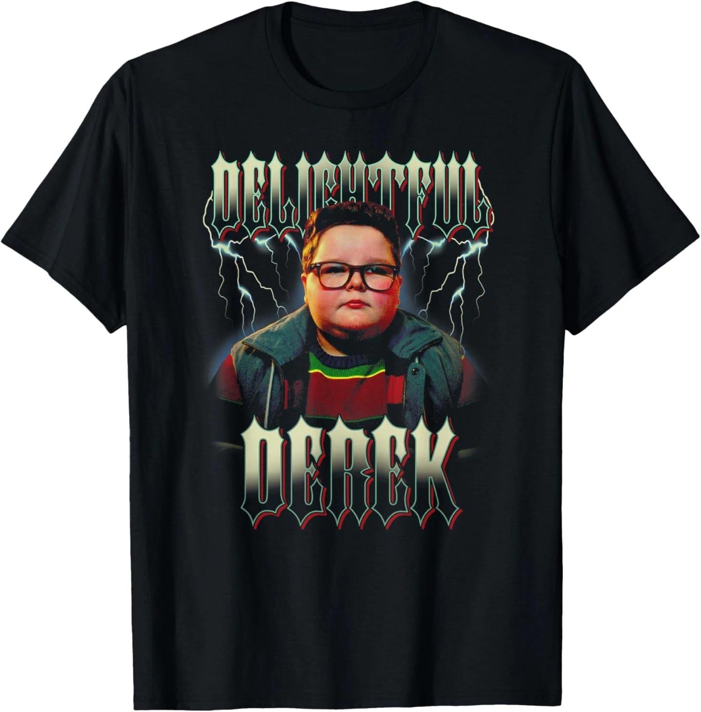 

Delightful Derek Heavy Metal Lightning Font T-Shirt 3XL