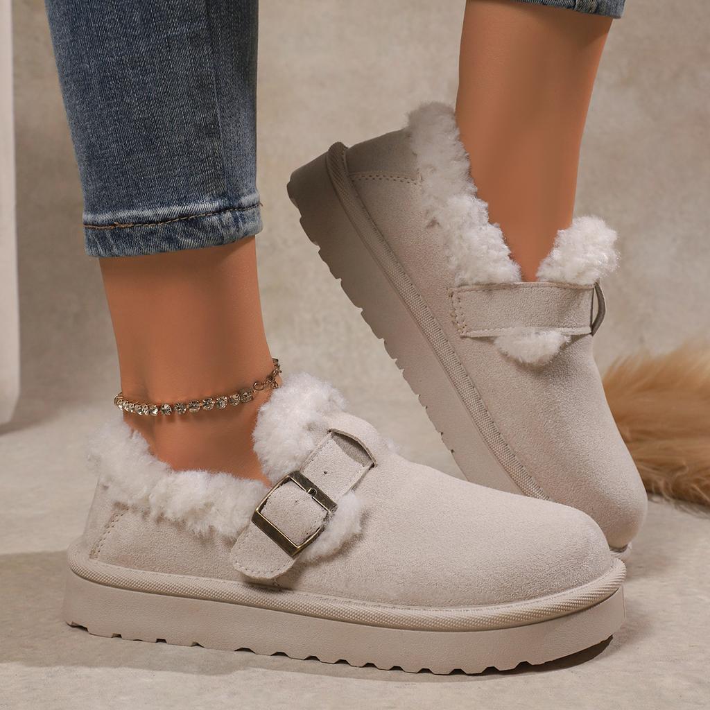 Fashionable and Sexy Shallow Casual Short Boots Winter New Round Toe Thick Sole Comfortable and Warm Snow Boots for Women