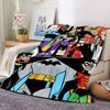 Batman Friends Classic Teamup Flannel Blanket Super Soft Warm Cozy Blanket For Sofa Bed Office Travel Allseason Home Decor Gift
