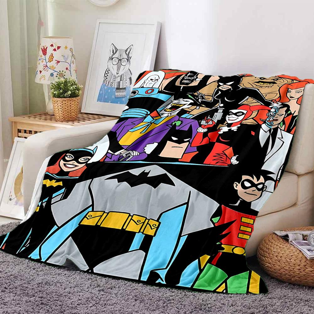 Batman Friends Classic Teamup Flannel Blanket Super Soft Warm Cozy Blanket For Sofa Bed Office Travel Allseason Home Decor Gift