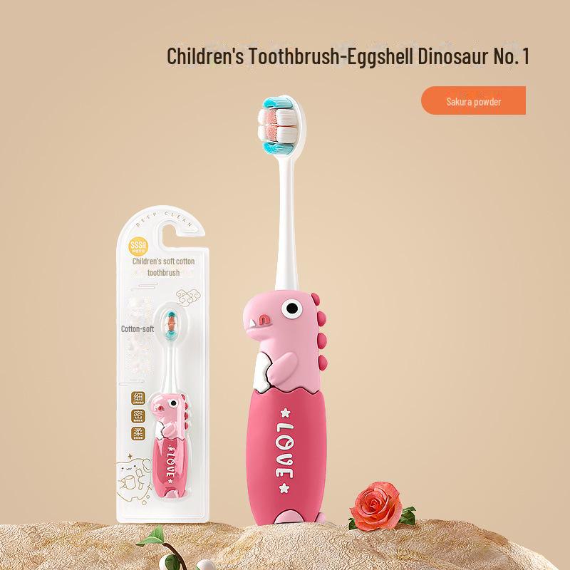 Baby Soft Children's Toothbrush - Cute Cartoon Dinosaur Design for Infants and Toddlers