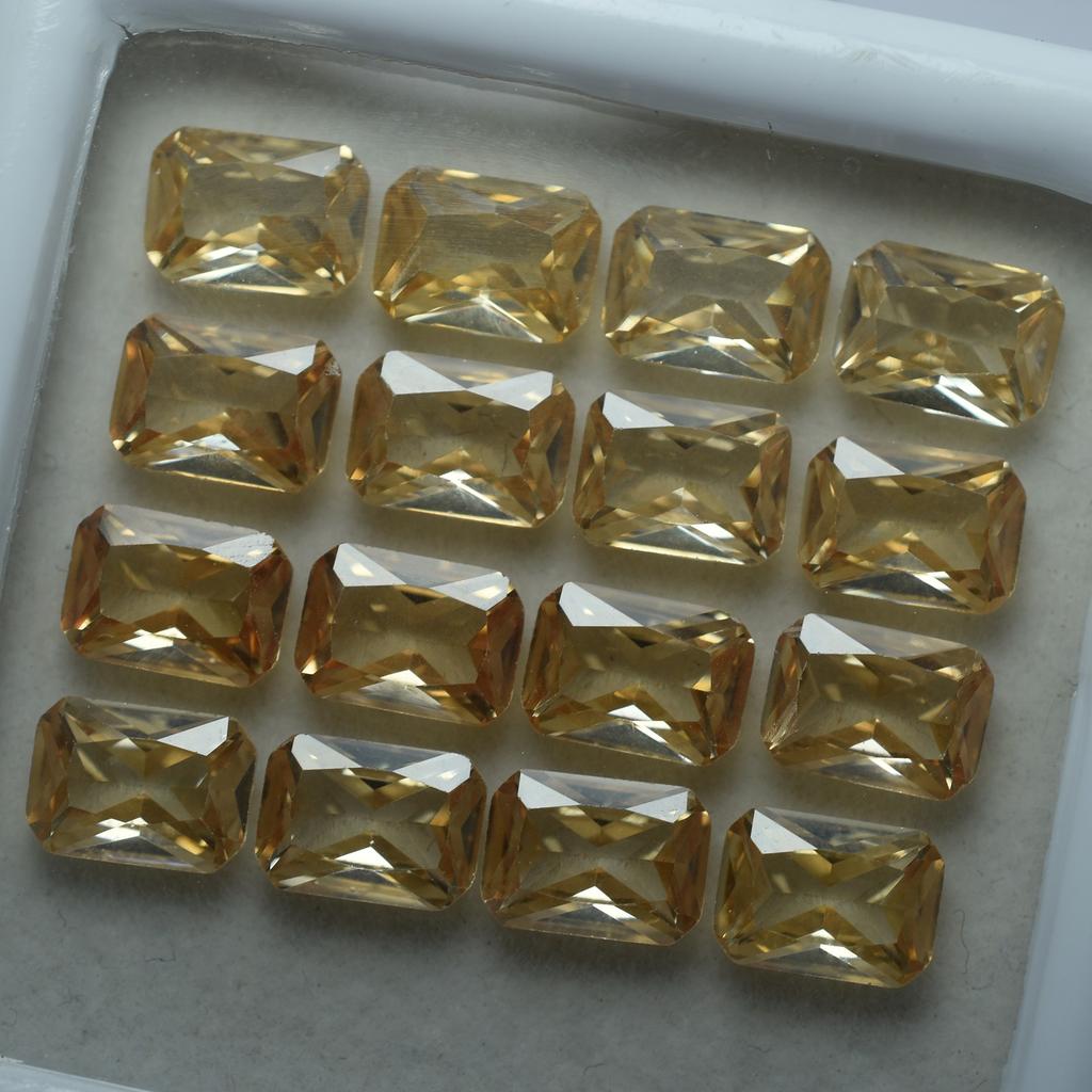 Sapphire Peach Emerald Cut 9 Pcs Natural CERTIFIED Loose Gemstone 7x5 MM Lot S-4569056