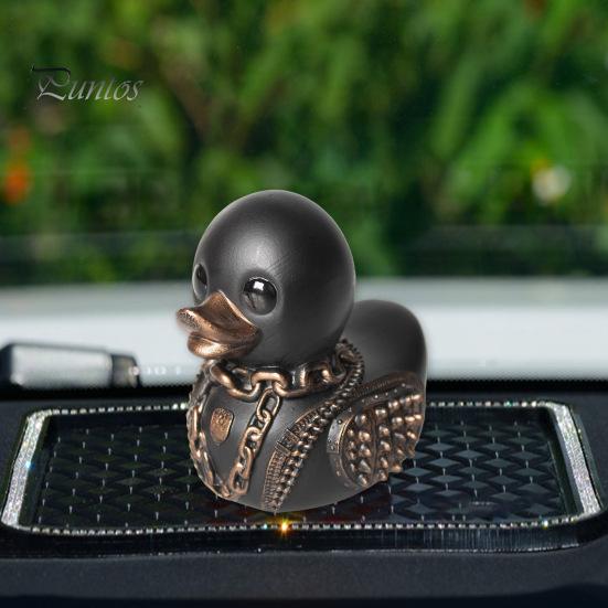 Gothic Duck Figurine Punk Deathrock Satanic Black Duck Resin Statue Sculpture Home Office Desktop Decoration Halloween Party Ornament