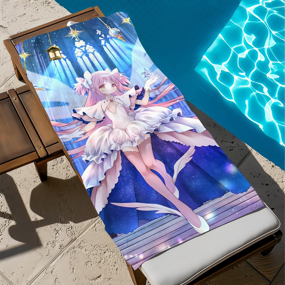 P-puella M-magi M-mado-ka M-magica Cartoon Towel Beach Quick Dry Soft Pool Towels Gift for Travel Gym Shower Camping sports