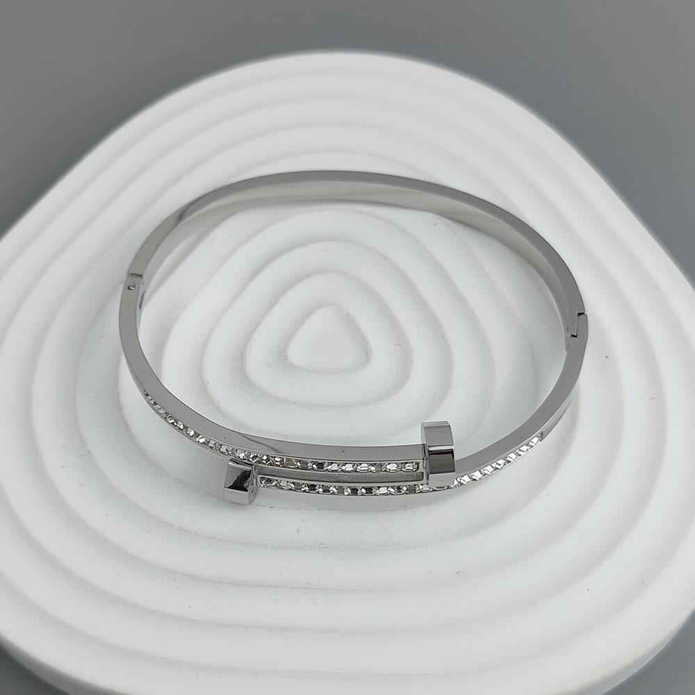 New Nail Zircon Stainless Steel Bracelet, High Quality Waterproof Couple Bracelet, Wife Gift