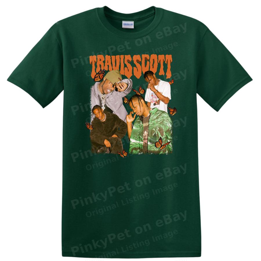 Travis Scott Graphic T Shirt Retro Butterfly Design Vintage Hip Hop Tee