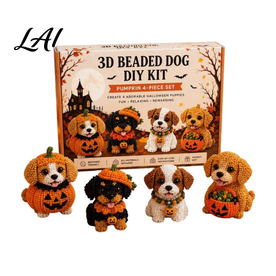 Forniture Artistiche Educative per Principianti Set Artistico Fai-da-te Cane di Halloween 3D Kit Cucciolo con Perline Kit per Creare Braccialetti Carini Animale Adulti Decorazione Scrivania Casa