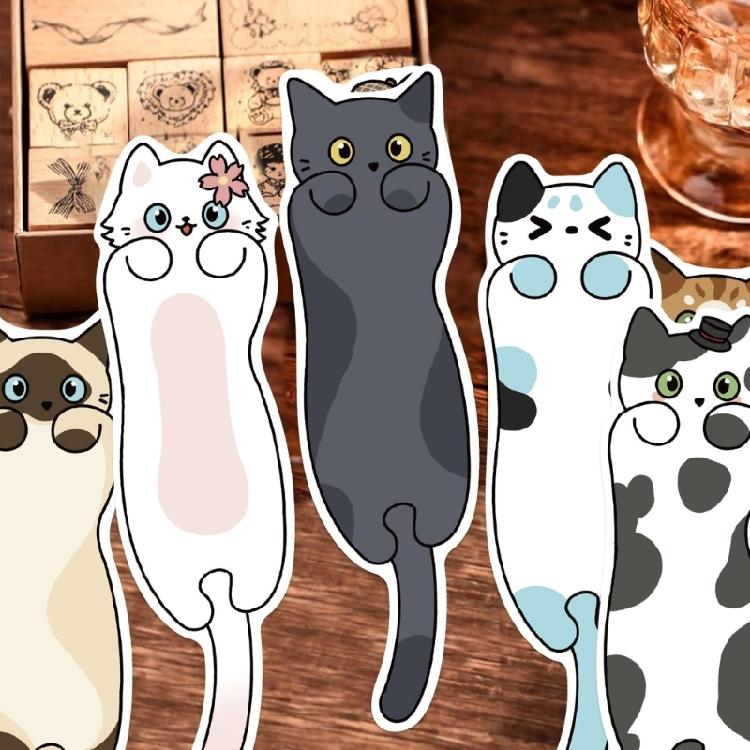 30Pcs Kitten Shape Bookmarks Paper Bookmarks Book Page Marker Portable Reading Aid for Book Lover Teacher Student