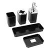 Bathroom Accessories Set Bath Ensemble Set with Toothbrush Holder Cup Lotion Bottles Soap Dish Tray