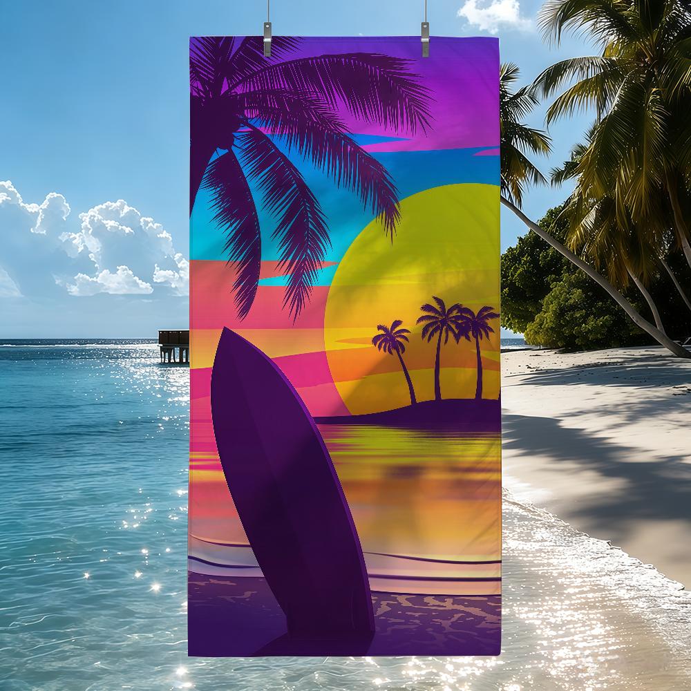 Fashion Palm Tree Pattern Towel Quick Drying Beach Towels Are Suitable For Swimming Pools Camping Yoga And The Gym