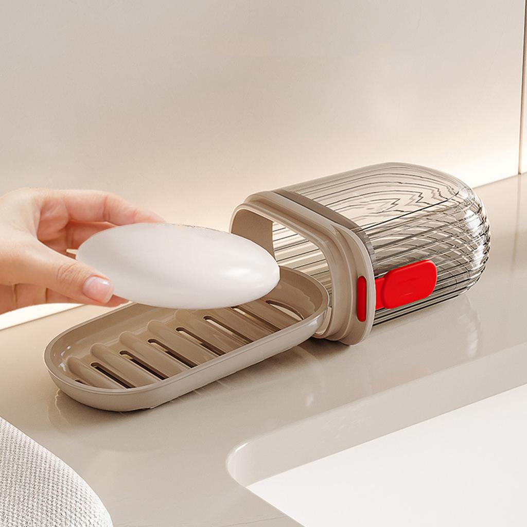 Soap Box Travel Portable Mini Soap Container Sealed Drainable Soap Box with Lid for Traveling