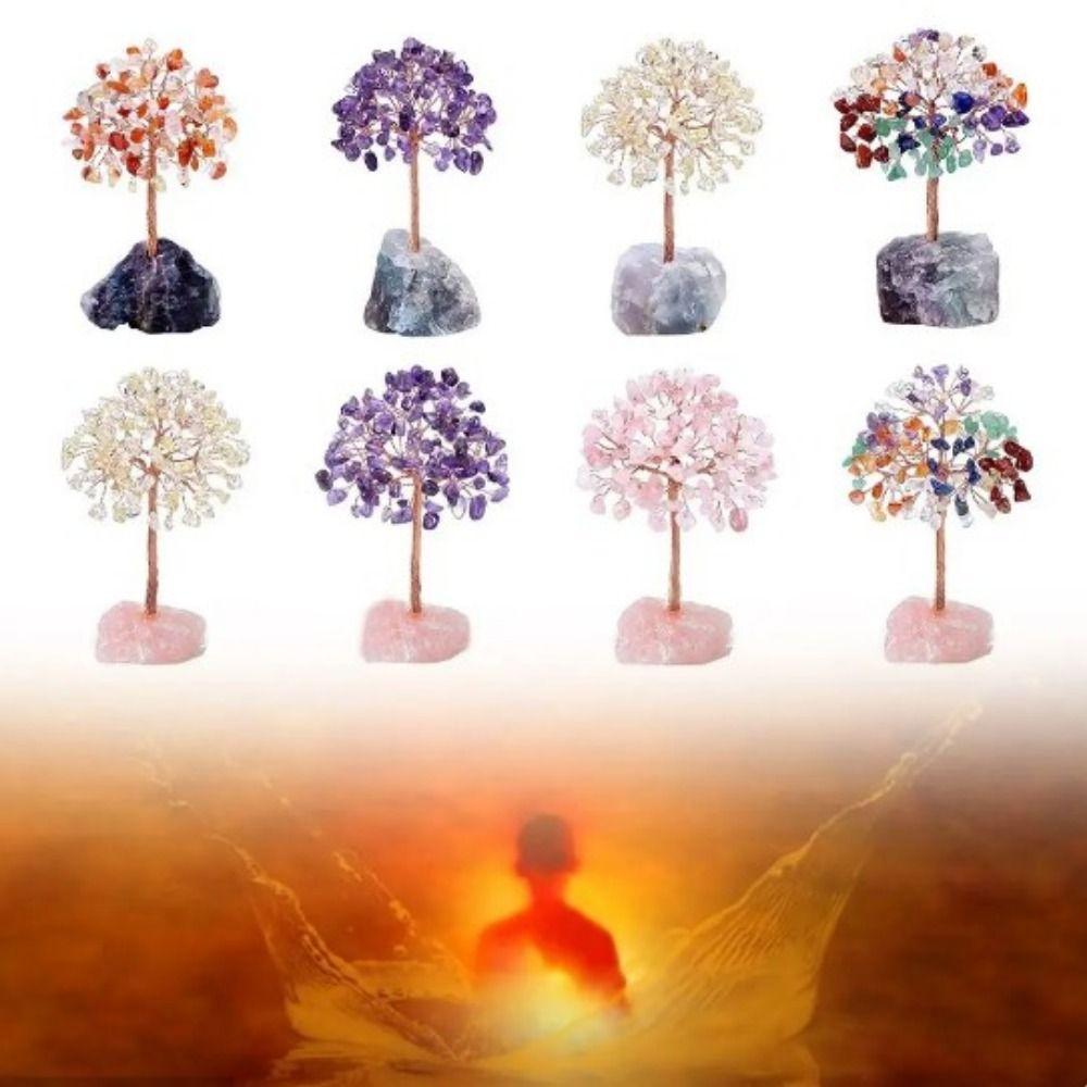 With Base Crystal Feng Shui Trees Landscape Wealth Tree Ornaments  Potted Plants