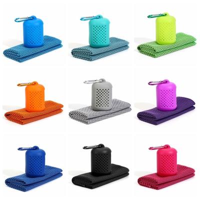 Portable Polyester Cooling Towel Silicone Boxed Microfiber Microfiber Towel Absorbent Sports Towel Summer