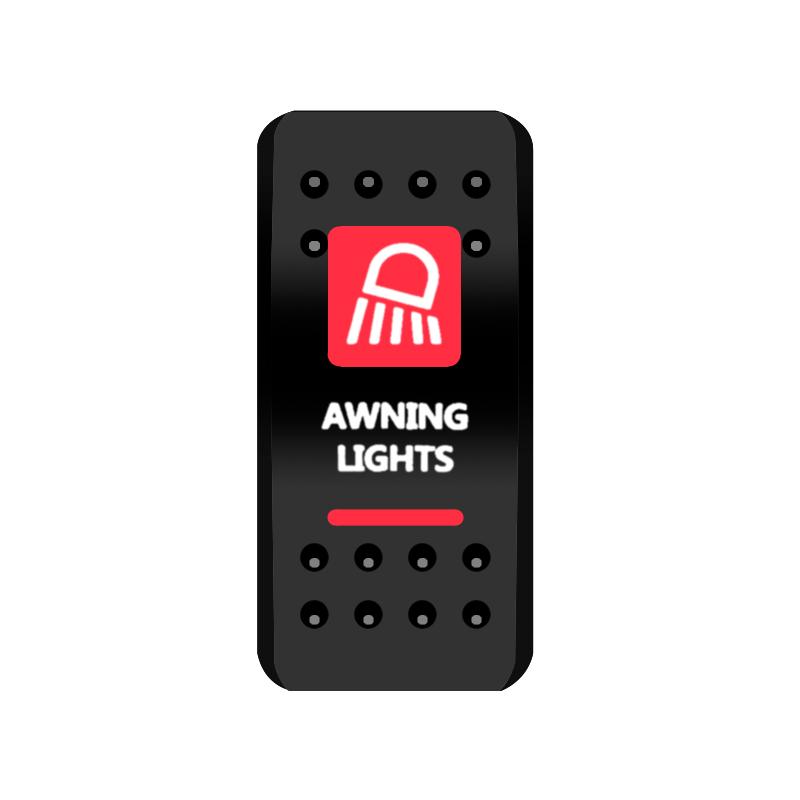 BANDC Boat Rocker Switch Cover (No Switch) Red Marine Dash Cap Labels for RV Heater Carling Switch Car Jeep Wrangler Accessories