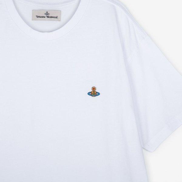 Vivienne WesTwood Unisex Logo Stickerei Weißes T-Shirt 3g010013 J001m A401