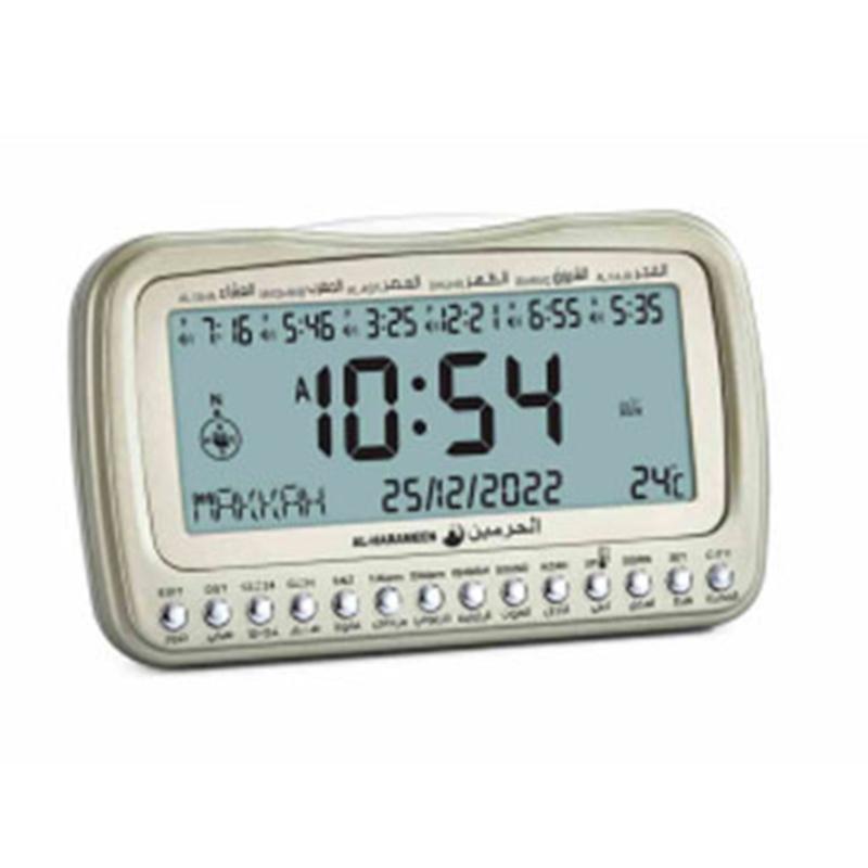 

Backlit Desk Clcok Islamic Azan Athan Muslim Prayer Alarm Adhan Table Clock Temp Display bla Direction Digital Clock золотий