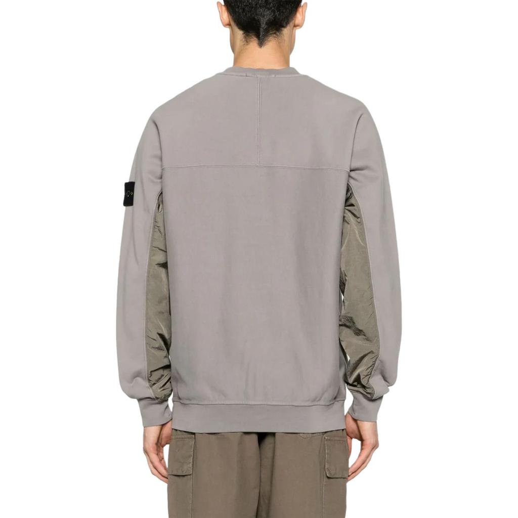 STONE ISLAND Compass Badge Patch Crew Neck Sweatshirt Men Sweatshirt Gray 801560154-V0092