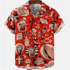 Summer Fashion Men's Dragon Pattern Element Shirt Casual Vintage Hawaiian Shirt Holiday Casual Men's and Women's Fashion Shirt