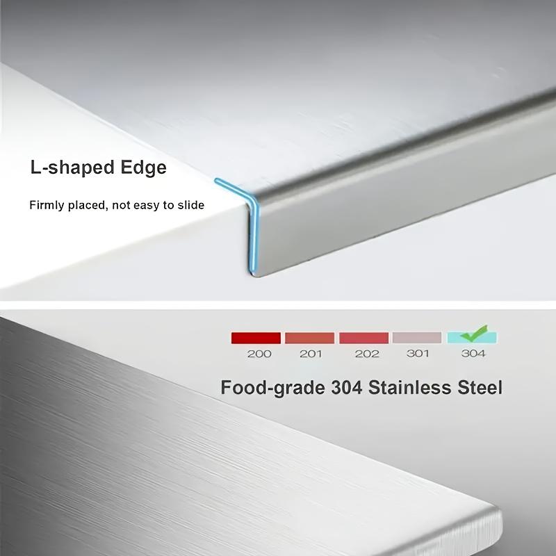 Extra Large Stainless Steel Rolling Chopping Board Double-Sided, Durable Kitchen Countertop Protector for Home Cooks, Culinary Chopping Board