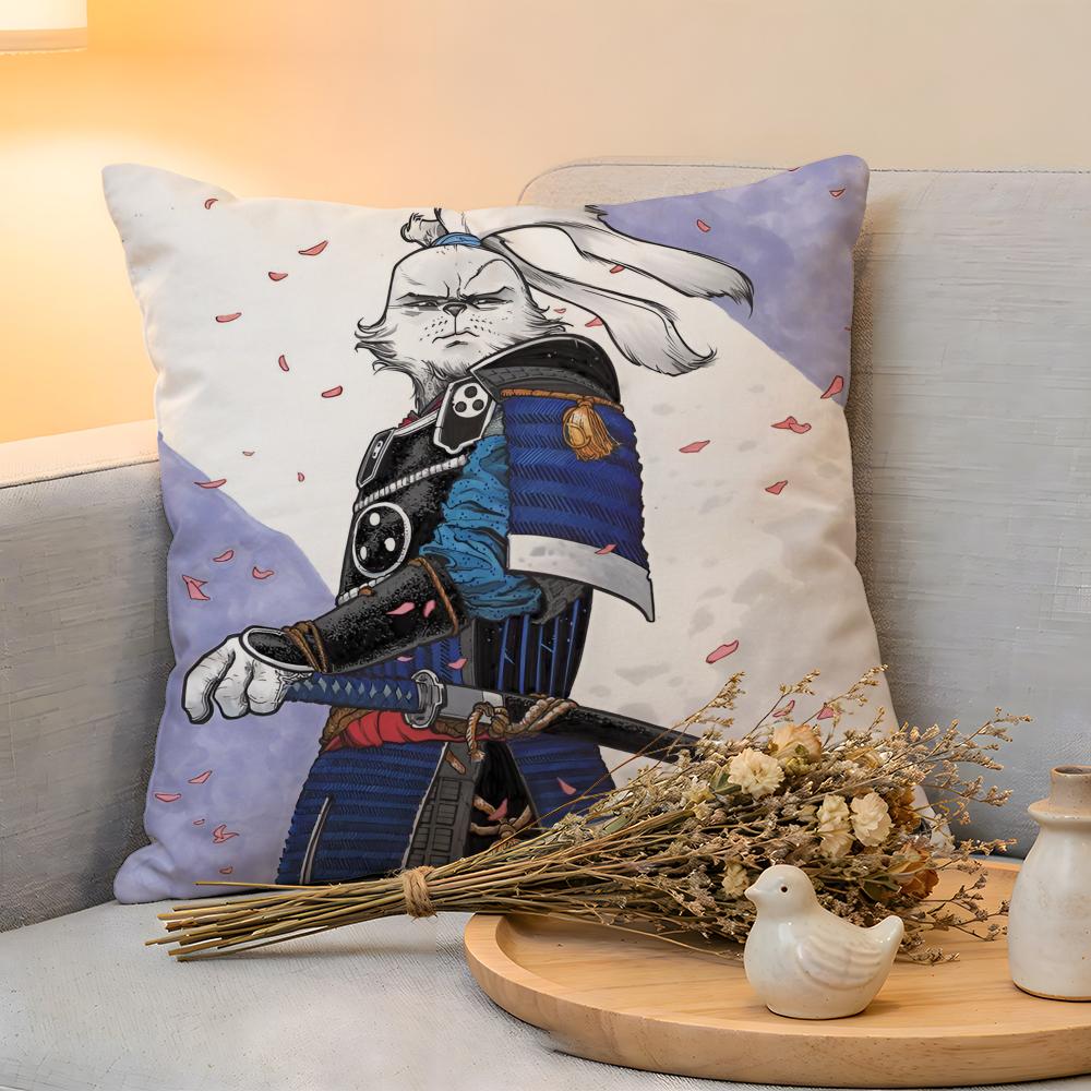 

Cushion Cover Linen SkinFriendly Soft Decorative Case For Sofa Home Decor KWaii Anime UUsagi Yojimbo Pillow cover 30x30cm