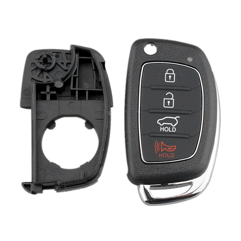 4 Buttons Flip Folding Remote Key Shell Remote Control Key Cover Keyless Entry Shell for Hyundai Tucson Santa Fe IX45 Sonata I40