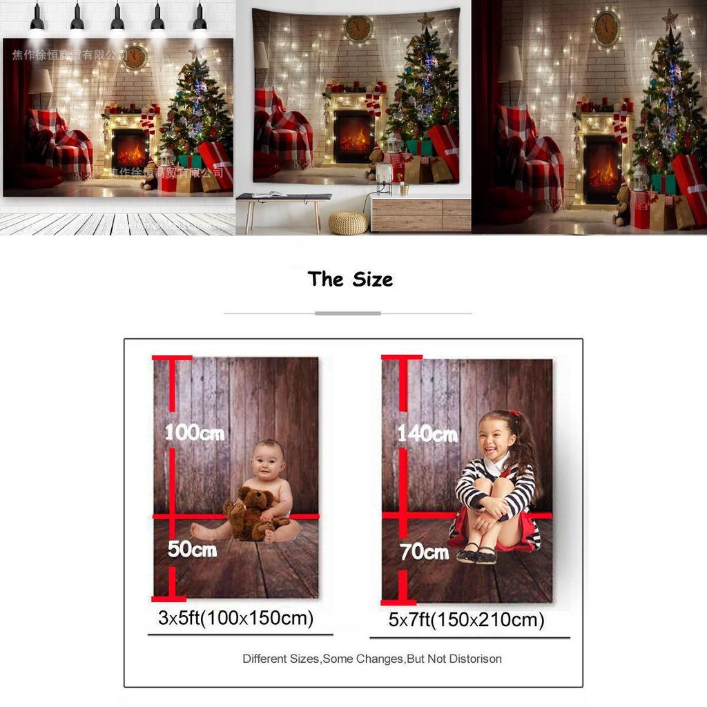 Christmas Fireplace Wall Banner With Durable Polyester Material For Festive Events