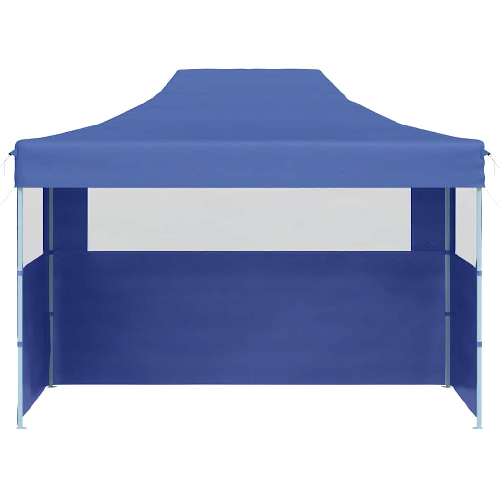 Professional Foldable Party Tent with 3 Side Walls 3*4 M Steel Frame Blue