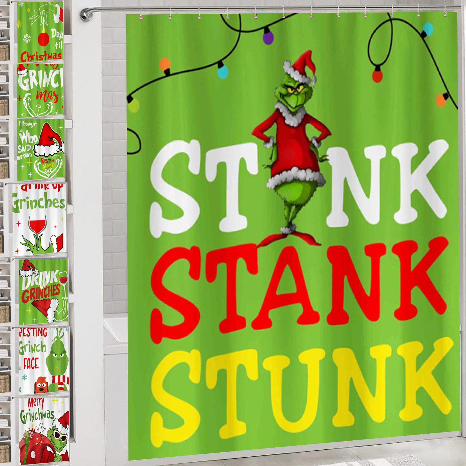 

Водонепроницаемая и защитная занавеска для душа с рождественским принтом One Size